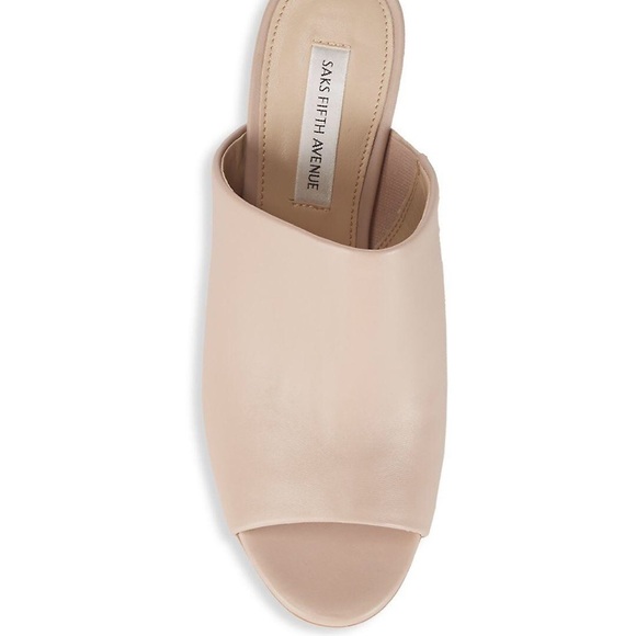 Saks Fifth Avenue Melina Block Heel Mule in Nude 9 - Picture 2 of 14